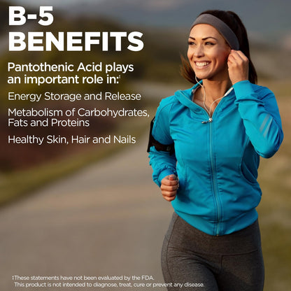 KAL Pantothenic Acid 1000mg - Sustained Release Vitamin B5 for Energy & Metabolism | Vegan