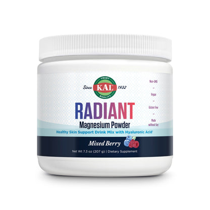 KAL Radiant Magnesium Powder – Mixed Berry, Hyaluronic Acid | 60 Servings | 7.3 oz