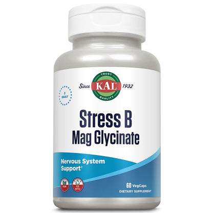 KAL Stress B Mag Glycinate - B-Complex with Magnesium Glycinate, 60 VegCaps