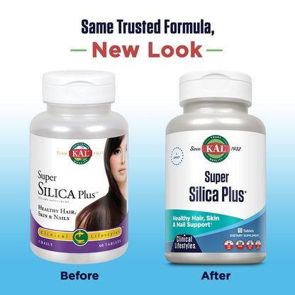 KAL Super Silica Plus - 60 Tablets | Supports Skin & Hair Health