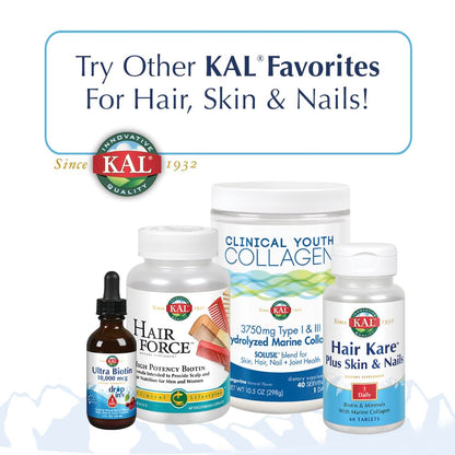 KAL Super Silica Plus - 60 Tablets | Supports Skin & Hair Health