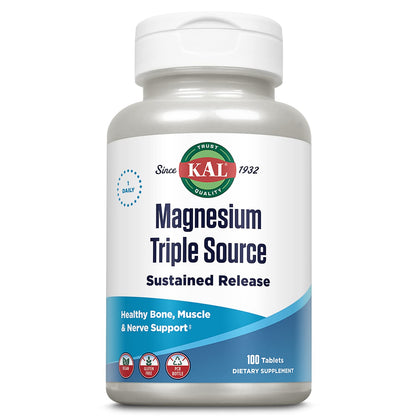 KAL Triple Source Magnesium Complex – 500 mg per Tablet, Vegan & Gluten Free