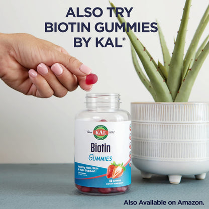 KAL Ultra Biotin 10000mcg ActivMelt – Hair, Skin, Nails Vitamin B7 | 60 Servings