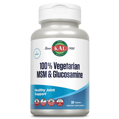 KAL 100% Vegetarian MSM & Glucosamine – Vegan Joint Support (Shellfish-Free)