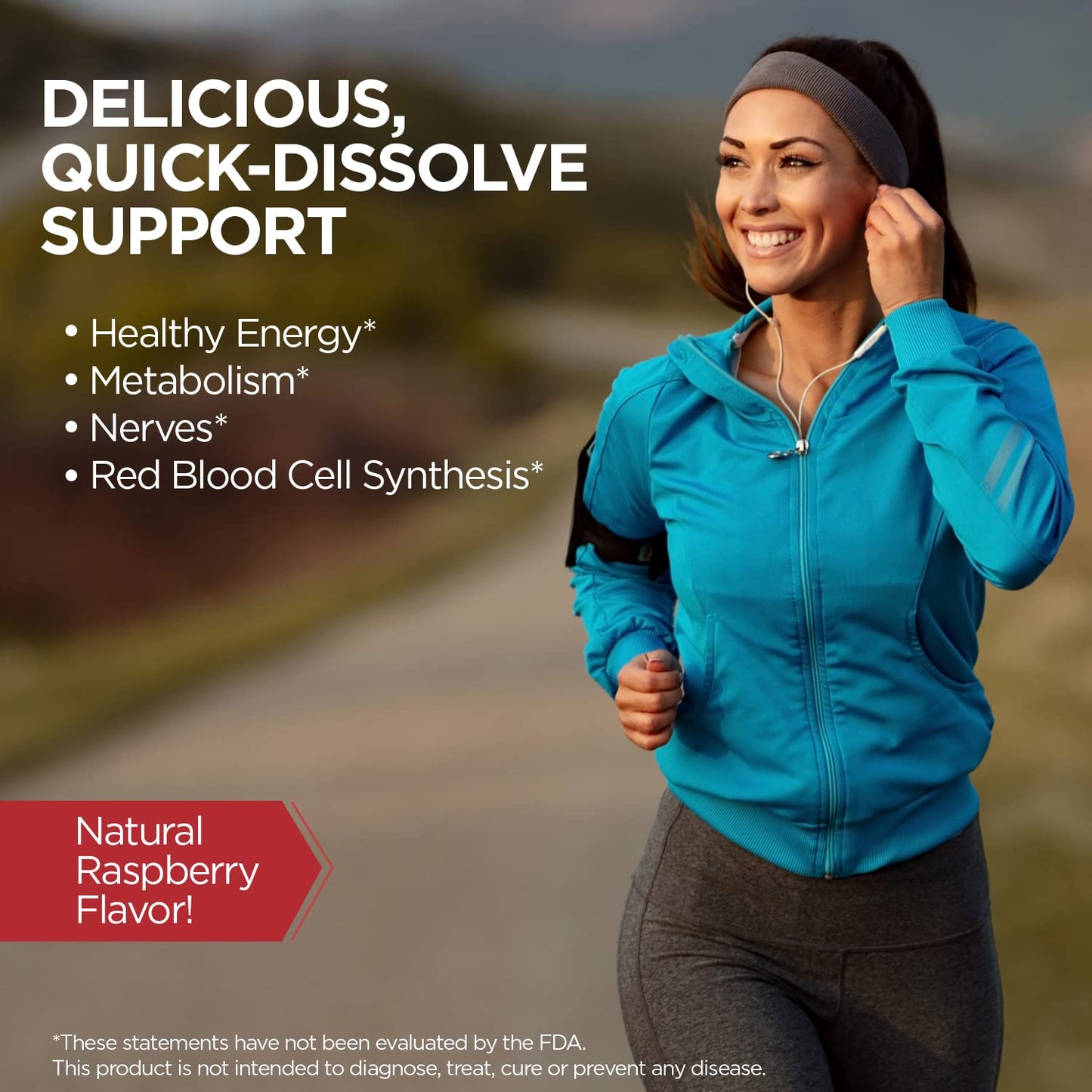 KAL Vitamin B12 Methylcobalamin 5000mcg | ActivMelt Fast-Dissolve, Raspberry Flavor, 90 Servings