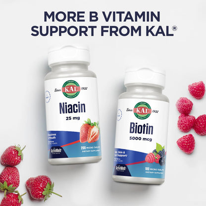 KAL Vitamin B12 Methylcobalamin 5000mcg | ActivMelt Fast-Dissolve, Raspberry Flavor, 90 Servings