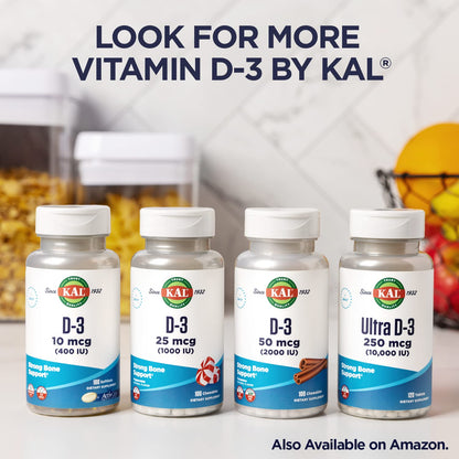 KAL Vitamin D3 5000 IU Softgels – ActivGels, Soy-Free, Bone & Immune Support