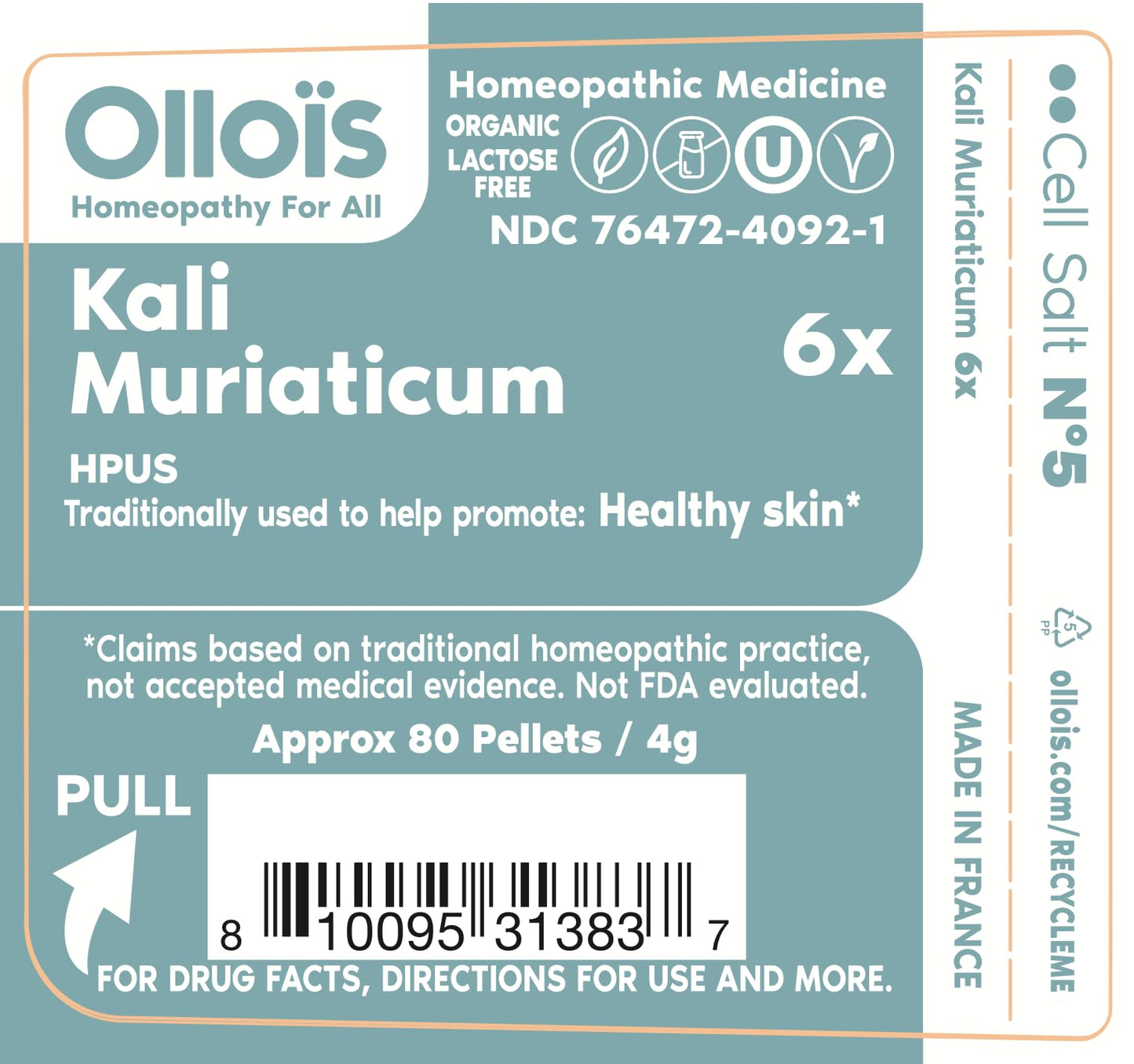 Kali Muriaticum 6X OLLOIS – Organic & Vegan Cell Salt #5 (Pack of 3)