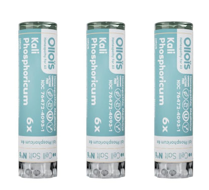 Kali Phosphoricum 6X OLLOIS - Organic & Vegan Cell Salt #6 (Pack of 3)