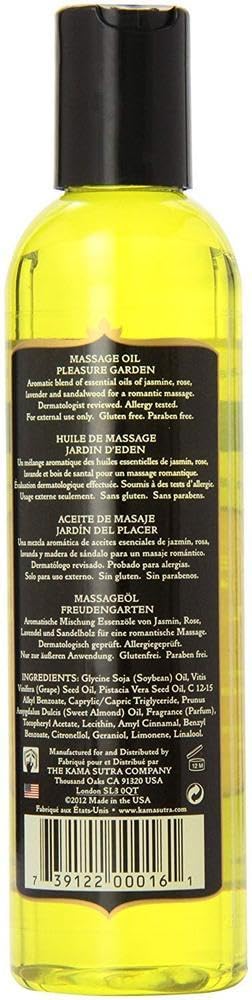 KAMA SUTRA Aromatics Massage Oil Pleasure Garden (8 oz) – Rose, Jasmine & Sandalwood