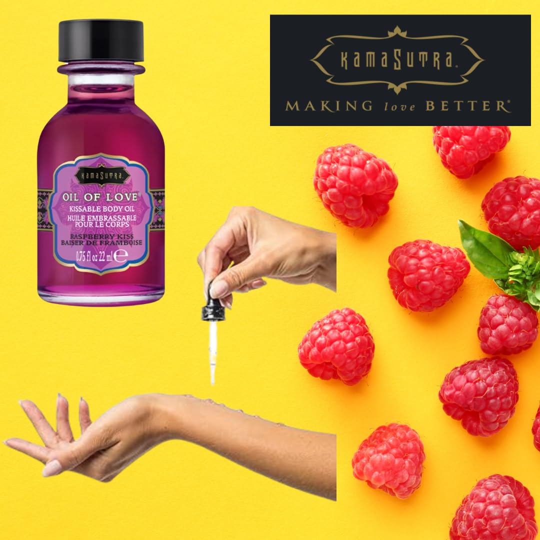 Kama Sutra Oil of Love Raspberry Kiss – Kissable Warming Foreplay Oil