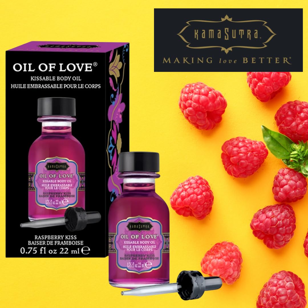 Kama Sutra Oil of Love Raspberry Kiss – Kissable Warming Foreplay Oil