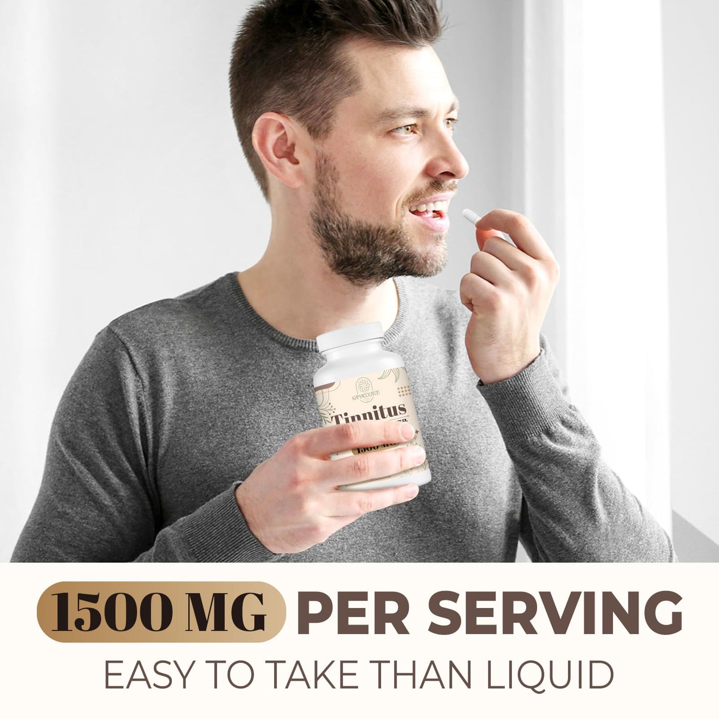 Kanacoufce 1500MG Tinnitus – Ringing Ears Supplement, 120 Capsules