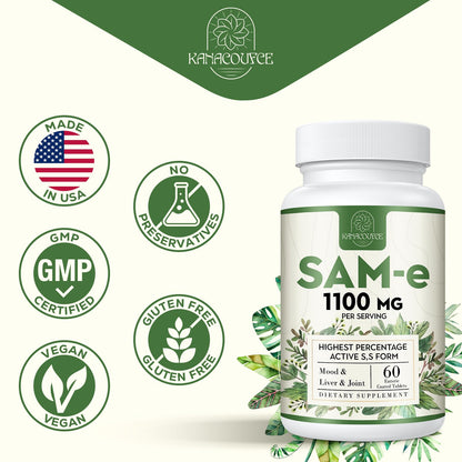 Kanacoufce 1100mg SAM-e – Mood, Joints & Liver Support | 60 Tablets