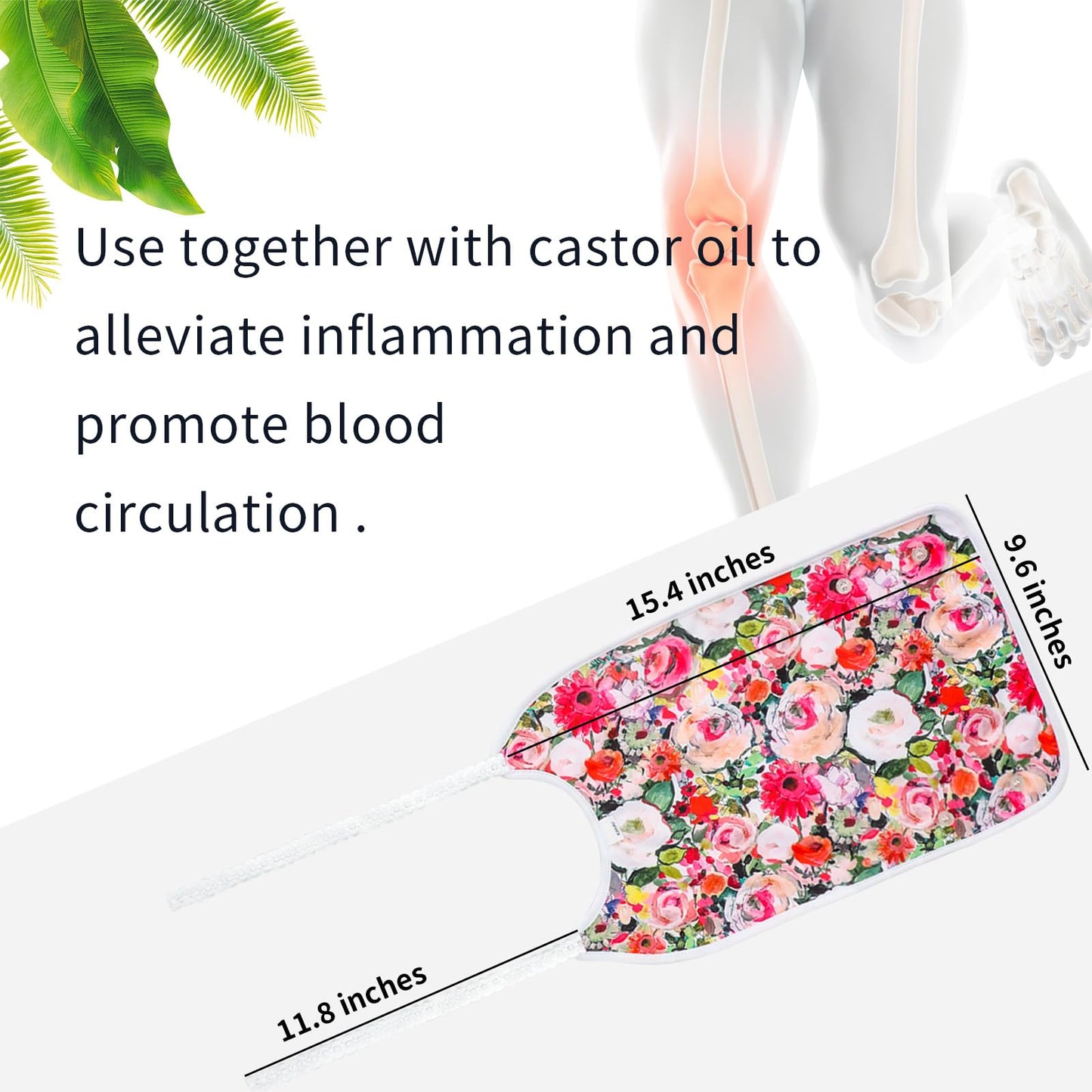 KANAV 2 Pack Castor Oil Pack Wraps – Organic Cotton Flannel, Reusable