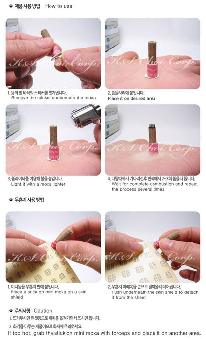 Kang HWA Stick-On Mini Moxa - Yellow | 180 Pcs Per Box