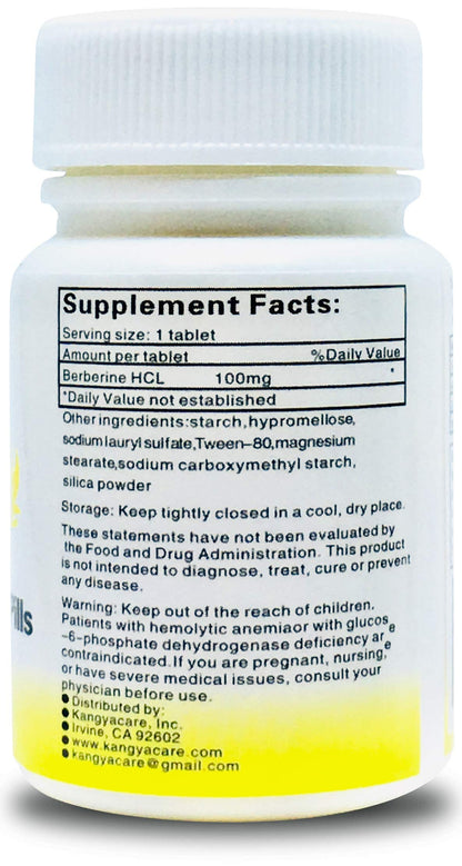 Kangyacare Berberine Herbal Pills - Berberine Extract - Gut & Heart Health - 100 Ct
