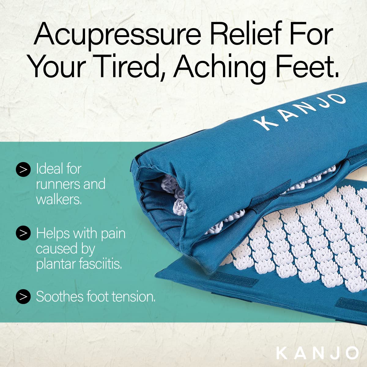 Kanjo Memory Foam Acupressure Foot Mat | Foot Pain Relief & Standing Desk Use