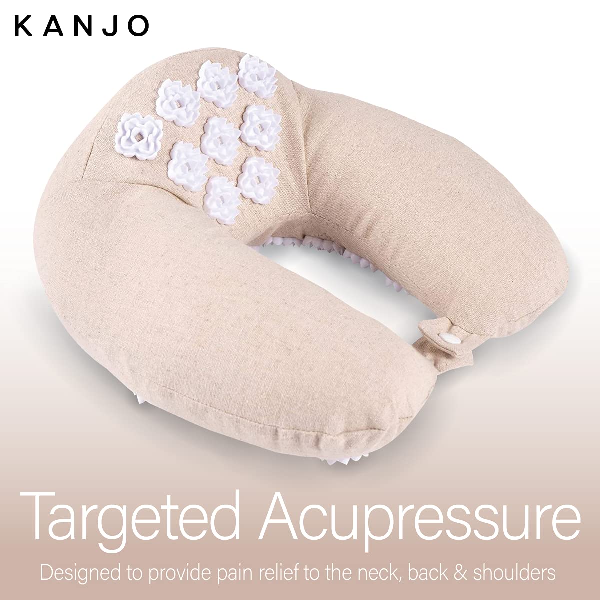 Kanjo Memory Foam Acupressure Neck Pillow – Travel Pillow with Carry Bag