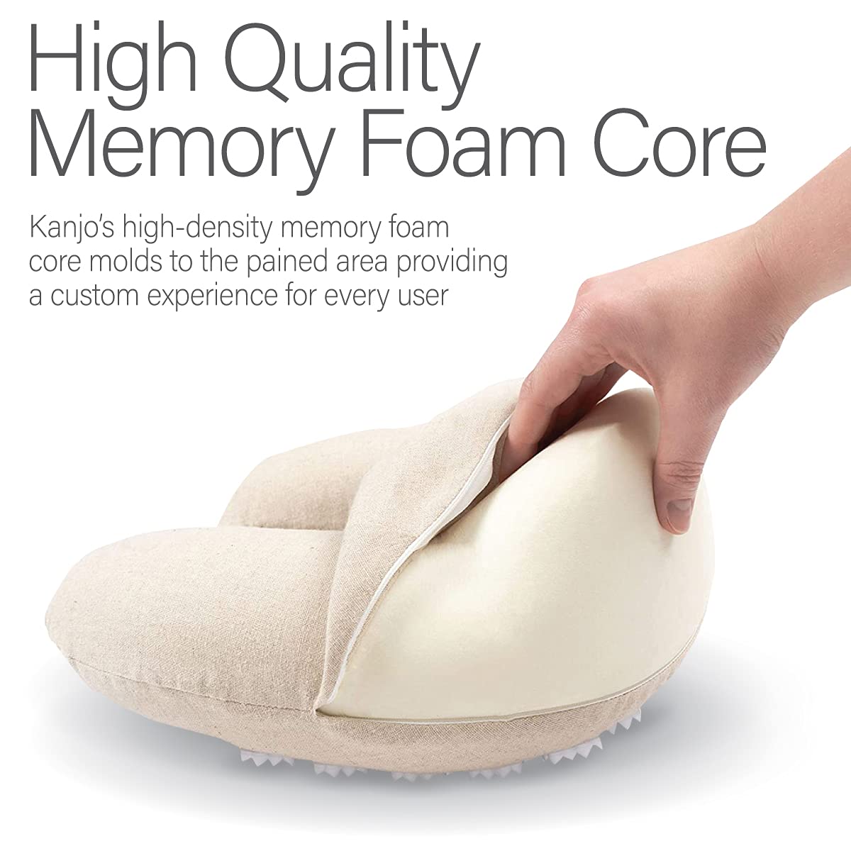 Kanjo Memory Foam Acupressure Neck Pillow – Travel Pillow with Carry Bag