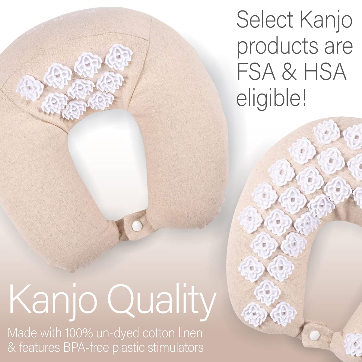Kanjo Memory Foam Acupressure Neck Pillow – Travel Pillow with Carry Bag