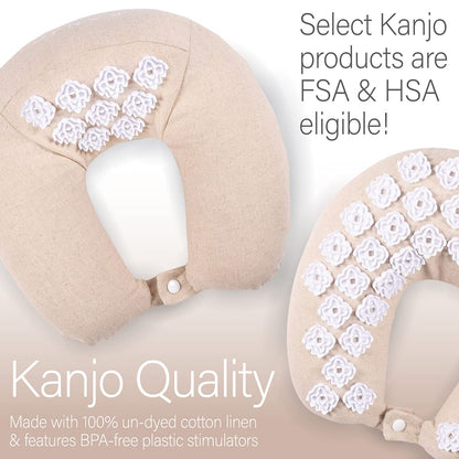Kanjo Memory Foam Acupressure Neck Pillow – Travel Pillow with Carry Bag