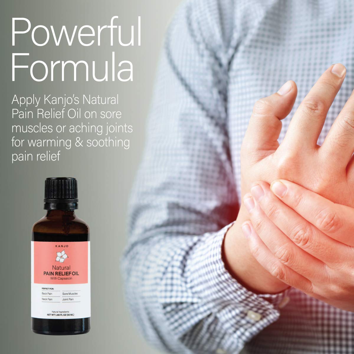 Kanjo Natural Pain Relief Oil | Warmth for Back, Neck & Joints