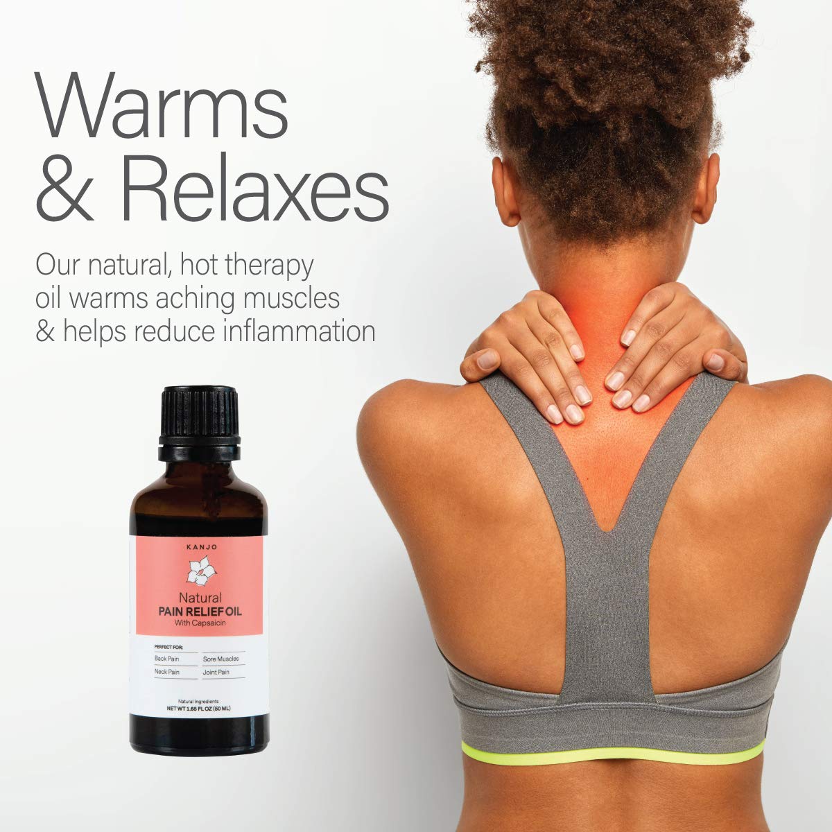 Kanjo Natural Pain Relief Oil | Warmth for Back, Neck & Joints