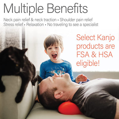 Kanjo Acupressure Neck Pain Relief Pillow | Cervical Traction & Relaxation | Orange