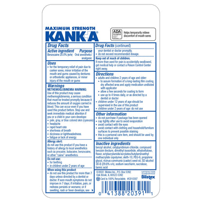 Kank-A Mouth Pain Liquid – Maximum Strength, 0.33 Fl Oz (Canker Sore Medicine)