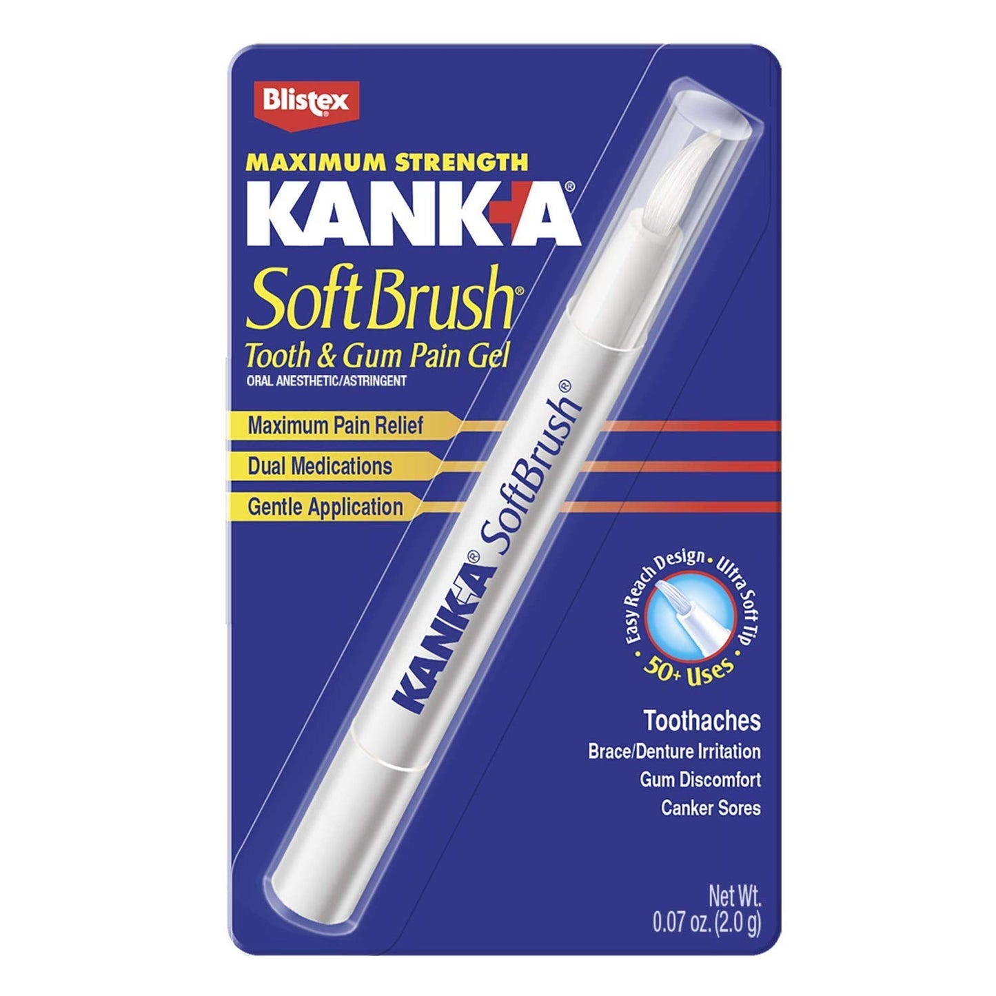 Kank-A SoftBrush Pain Gel – Maximum Strength (0.21 oz) Pack of 3