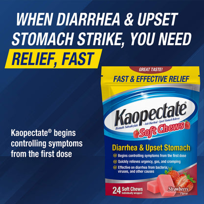 Kaopectate Strawberry Soft Chews 24 Count – Fast Stomach Relief