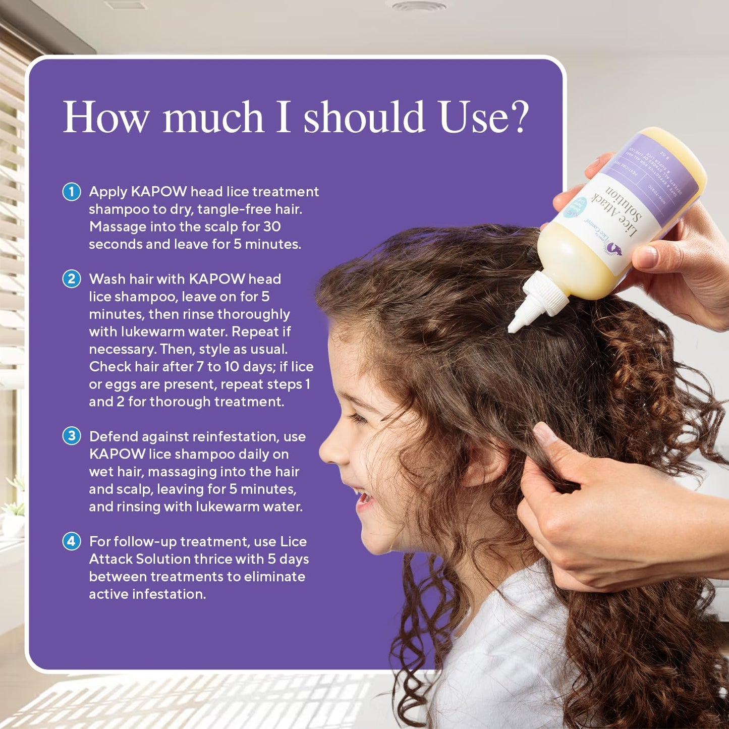 Kapow 8oz Head Lice Shampoo - Non-Toxic, Pesticide-Free, Safe for All Ages