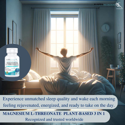 Kappa Nutrition Magbrain Magnesium L-Threonate – 420 mg Elemental Magnesium (3-Capsule Serving) | Plant-Based, 90 Vegan Capsules, Brain & Sleep Support
