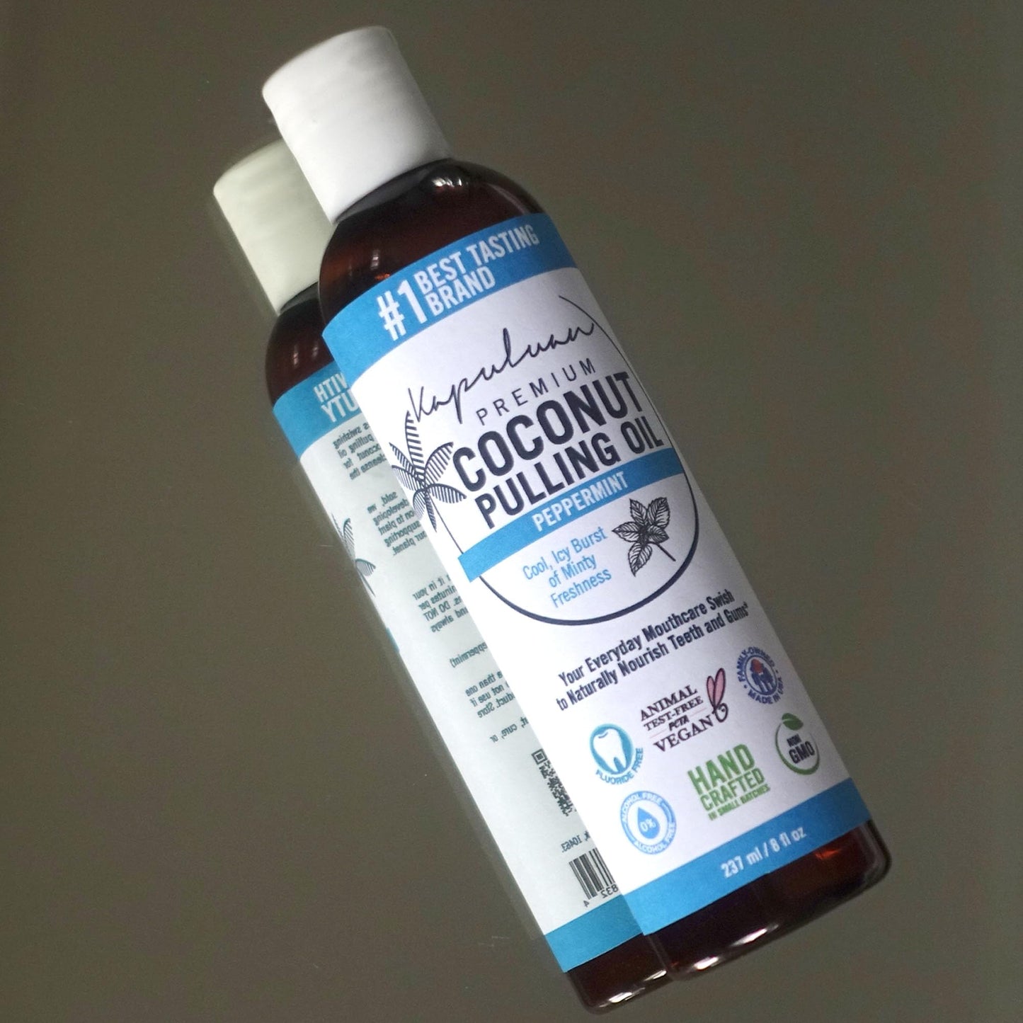Kapuluan Coconut Oil Pulling for Teeth and Gums – Pure Peppermint Mouthwash, 100% Natural, Non-GMO, Ayurvedic