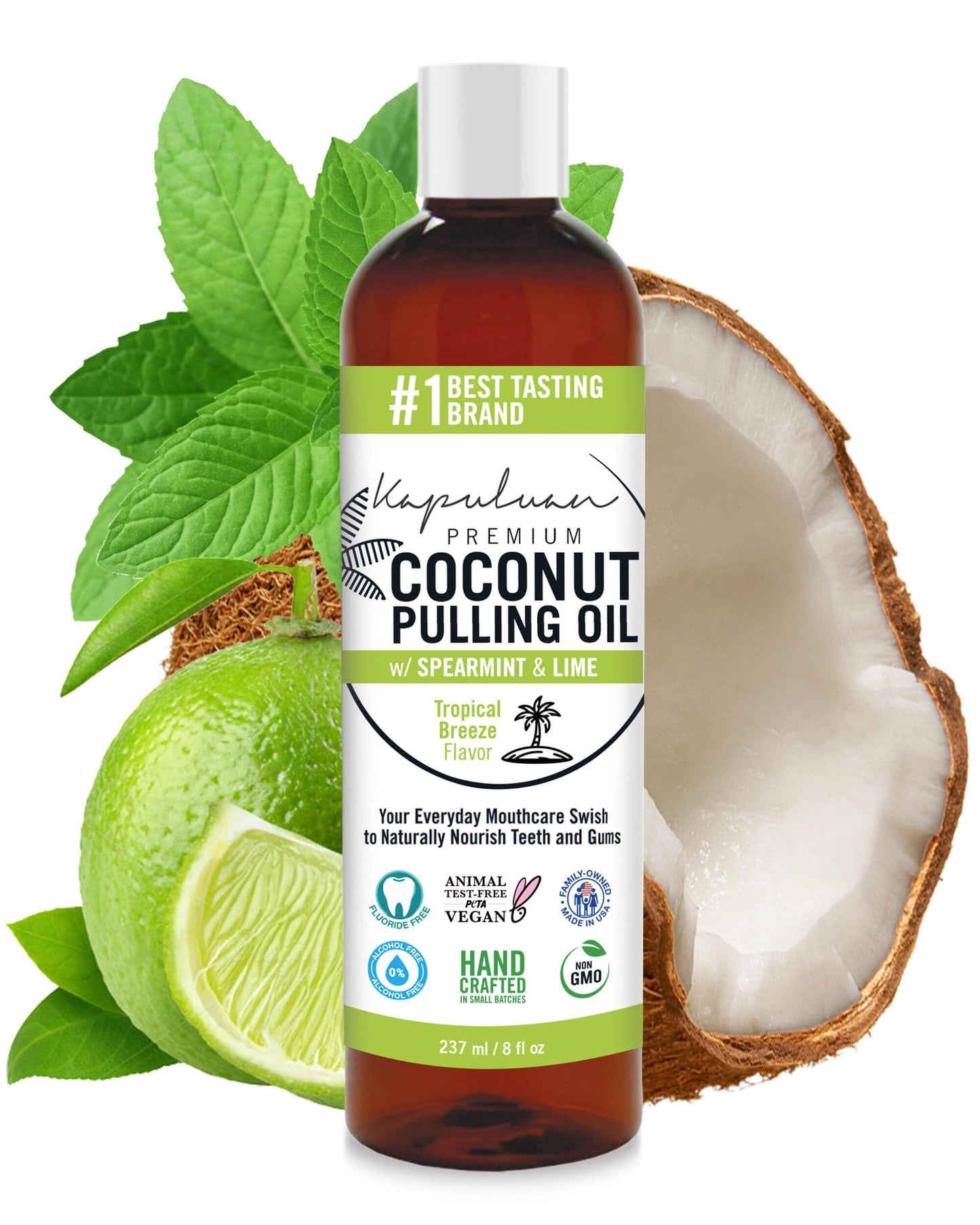 Kapuluan Coconut Oil Pulling Mouthwash – 100% Pure, Non-GMO, Ayurvedic