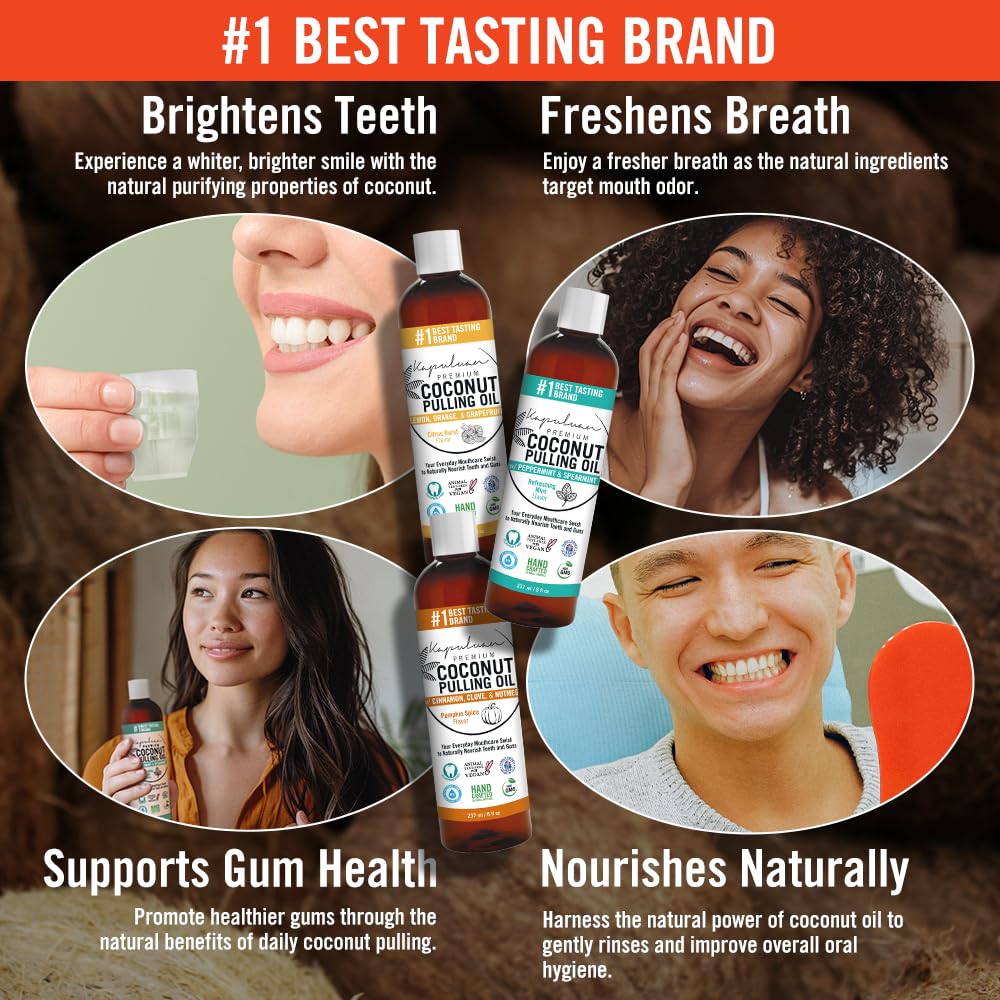 Kapuluan Coconut Oil Pulling Mouthwash – 100% Pure, Non-GMO, Ayurvedic