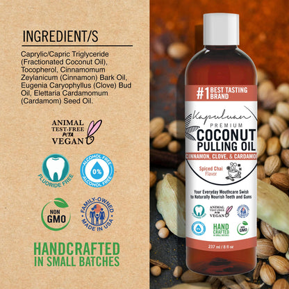 Kapuluan Coconut Oil Pulling Mouthwash for Teeth & Gums – Pure, Non-GMO Ayurvedic