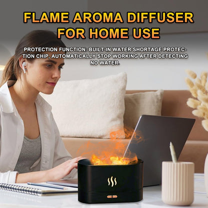 kathluce Flame Humidifier with 7 Colors — Noise-Free Essential Oil Diffuser (Deepblack)