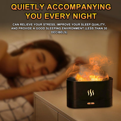 kathluce Flame Humidifier with 7 Colors — Noise-Free Essential Oil Diffuser (Deepblack)
