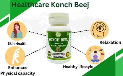 Morsan Kaunch Beej Capsules 500mg – Herbal Vitality & Energy (60 Capsules) – Lactose Free, Non-GMO