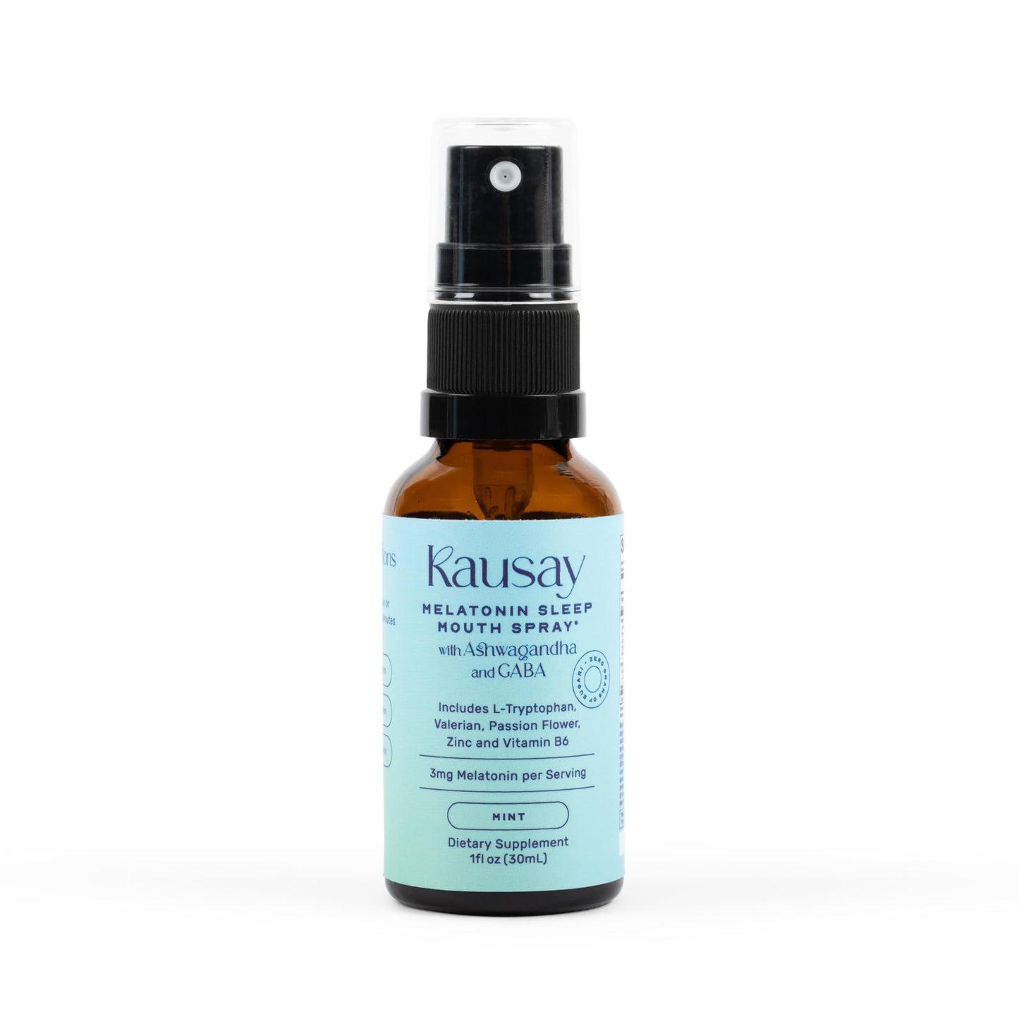 Kausay Sleep Mouth Spray – 3 mg Melatonin, Botanicals, Sugar-Free | 30 ml Travel Size