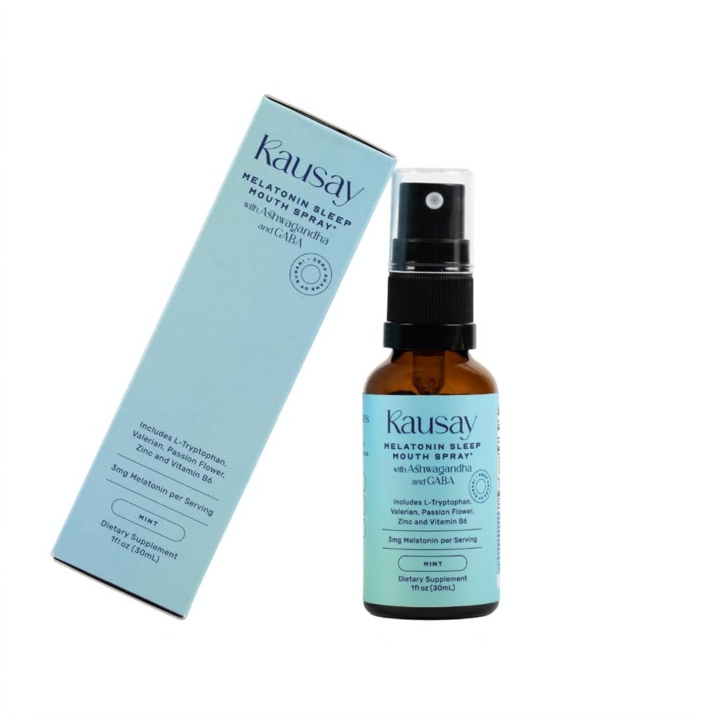 Kausay Sleep Mouth Spray – 3 mg Melatonin, Botanicals, Sugar-Free | 30 ml Travel Size