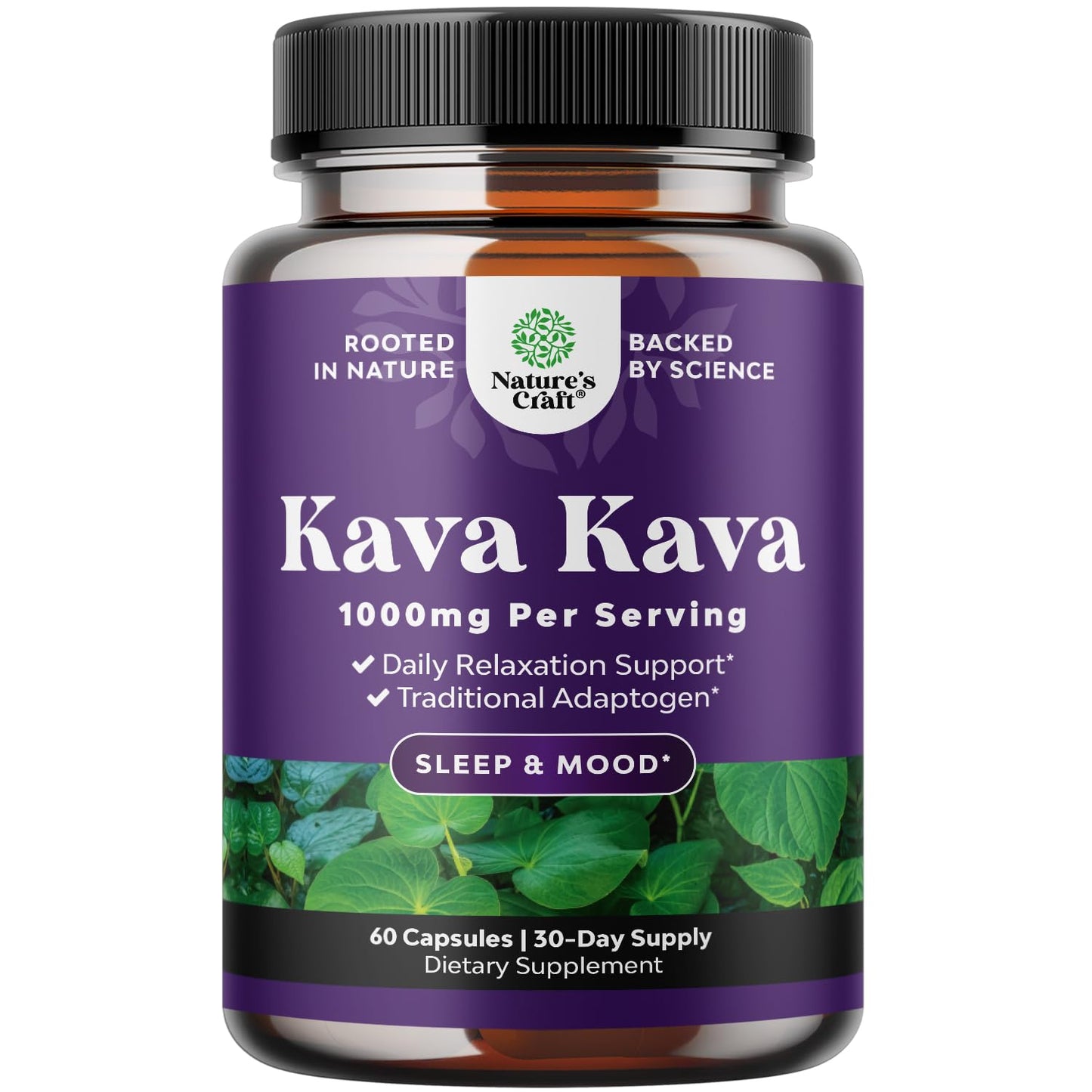 Kava Kava Root Extract 1000mg – Fast Acting Calm, Mood Support & Sleep | 30 Servings