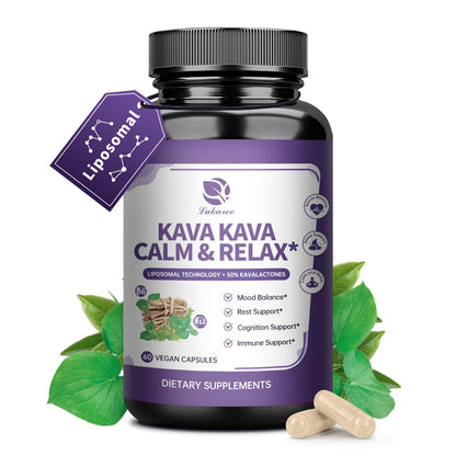 Kava Kava Root Extract - Liposomal Kava + L-Theanine, 50% Kavalactones, Sleep & Mood Support, 60ct