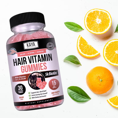 Kaya Naturals Biotin Gummies 5000mcg – Hair, Skin & Nails (Blueberry, 30 Count)
