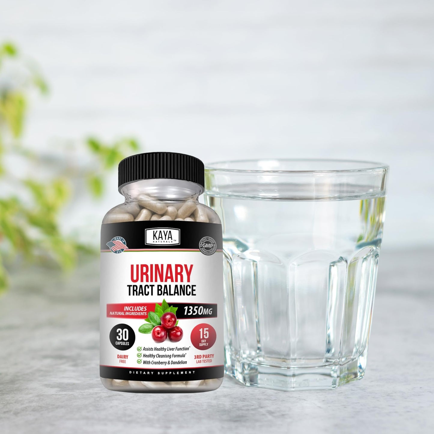 Kaya Naturals D-Mannose Urinary Tract Support – Cranberry, Hibiscus & Dandelion Root | 30 Veggie Capsules