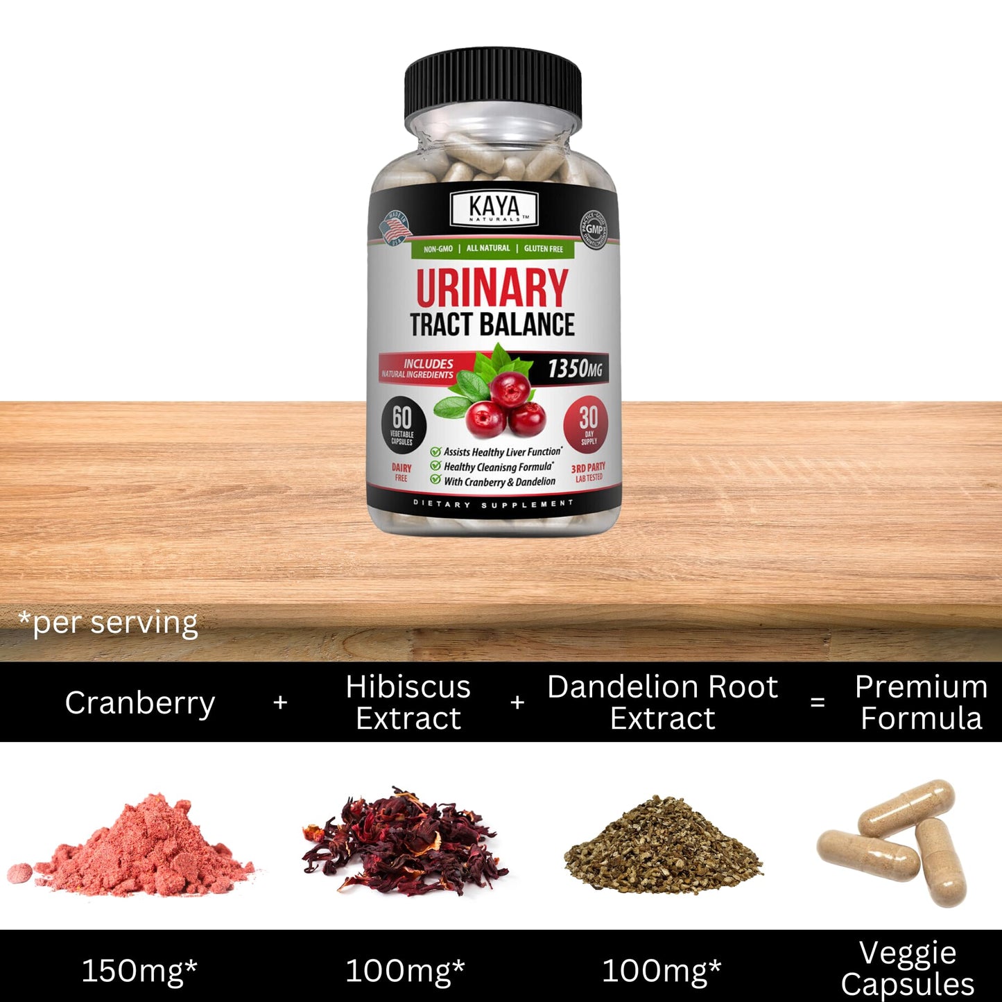 Kaya Naturals D-Mannose Urinary Tract Health – 60 Veggie Capsules