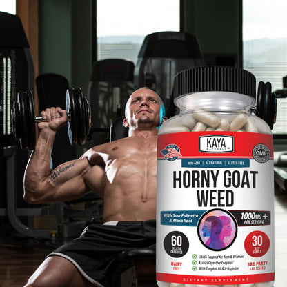 Kaya Naturals Horny Goat Weed with Maca, Saw Palmetto, Ginseng & Arginine – 60 Count