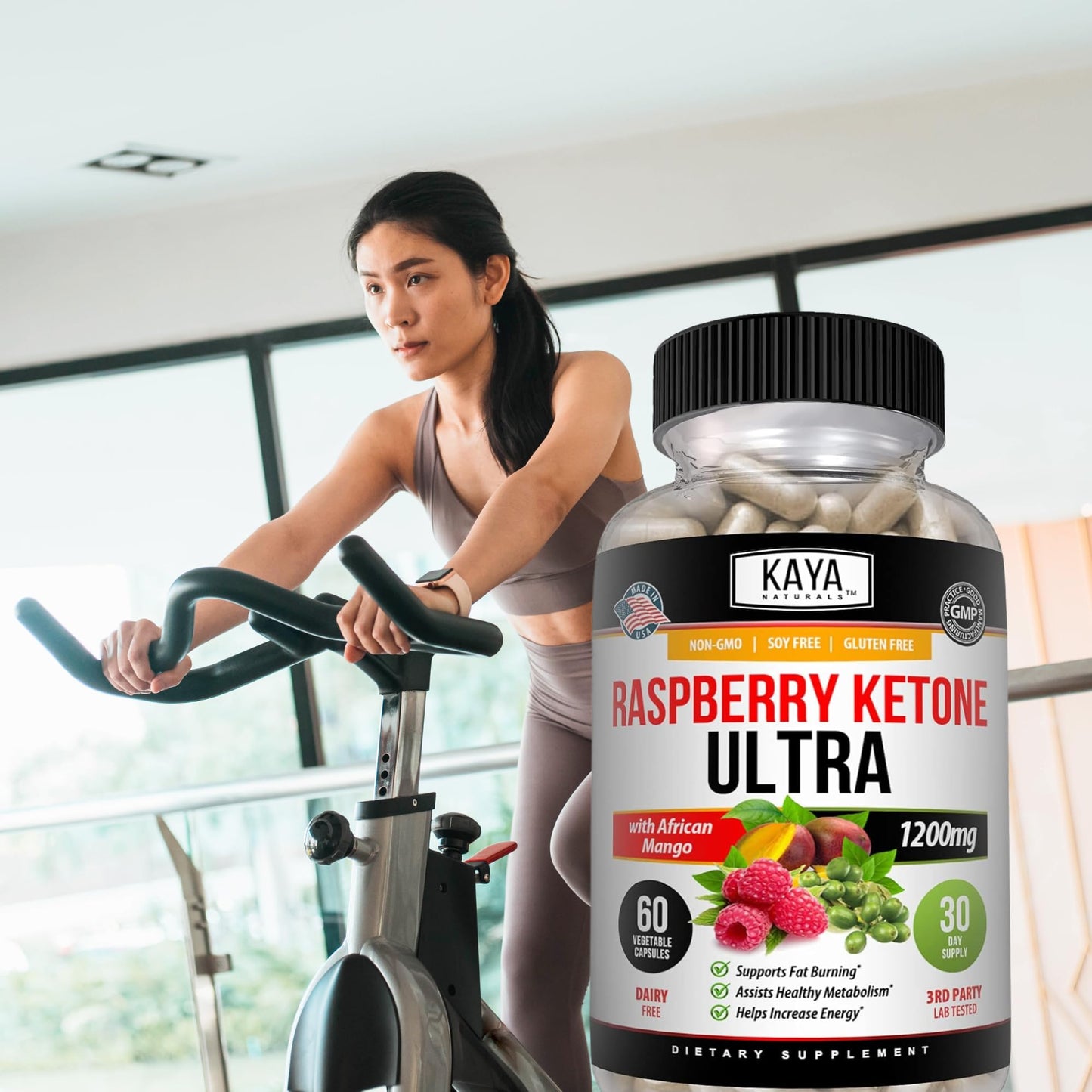 Kaya Naturals Keto Raspberry Ketone – Weight Loss & Appetite Control (60 Count, Pack of 2)